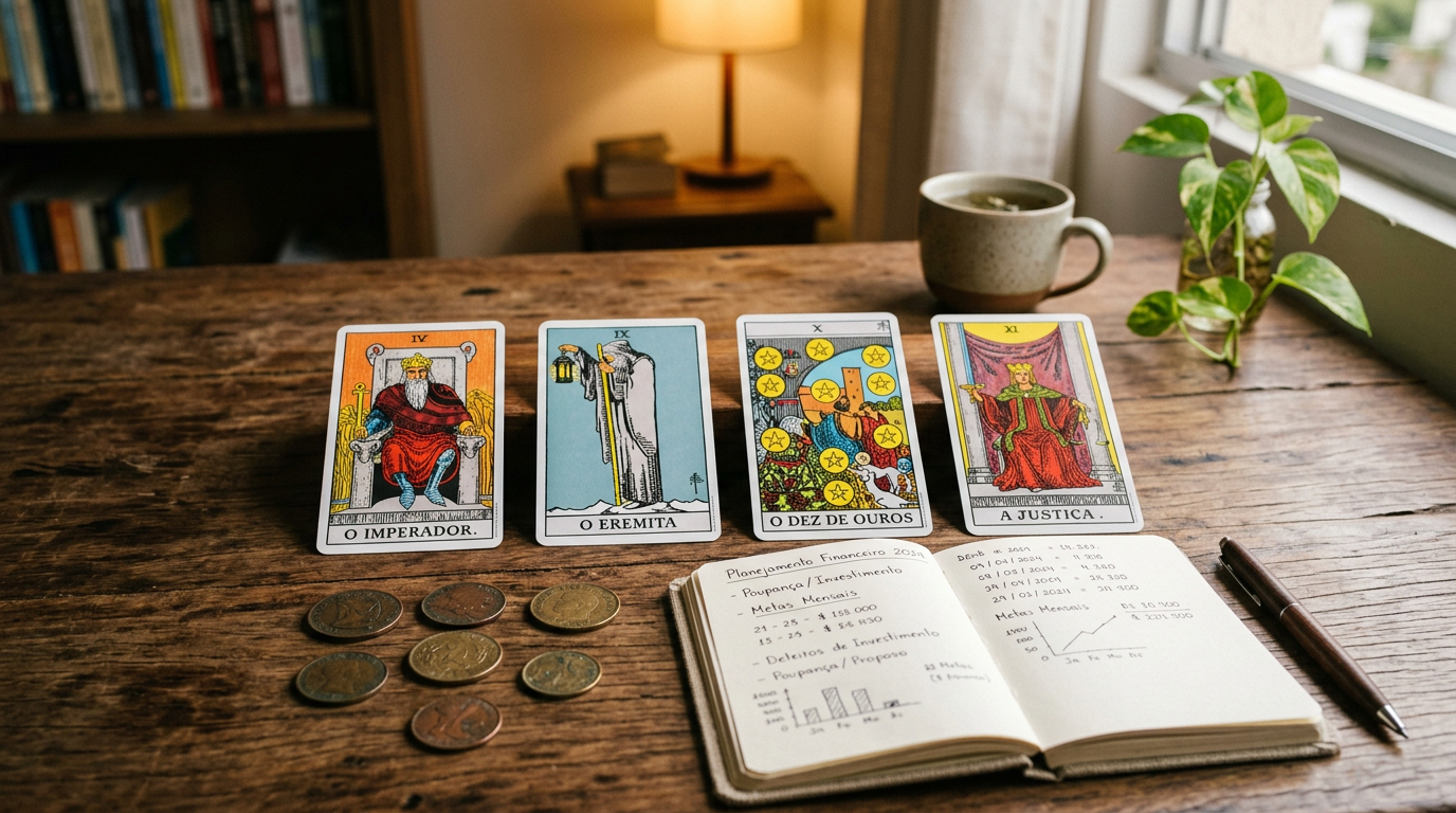 4 cartas do tarot que indicam crescimento financeiro gradual e construção de estabilidade