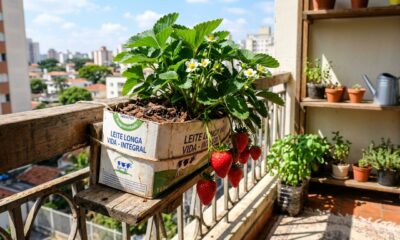 Como plantar morango em casa usando caixas de leite: o método simples que funciona em qualquer espaço