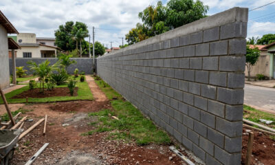 Fazer muro simples exige planejamento de altura, fundação, materiais e acabamento correto