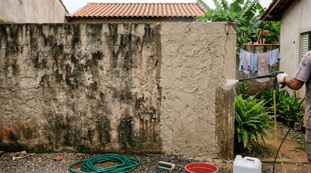 Como recuperar muro manchado de chuva e deixar a área externa com aparência renovada
