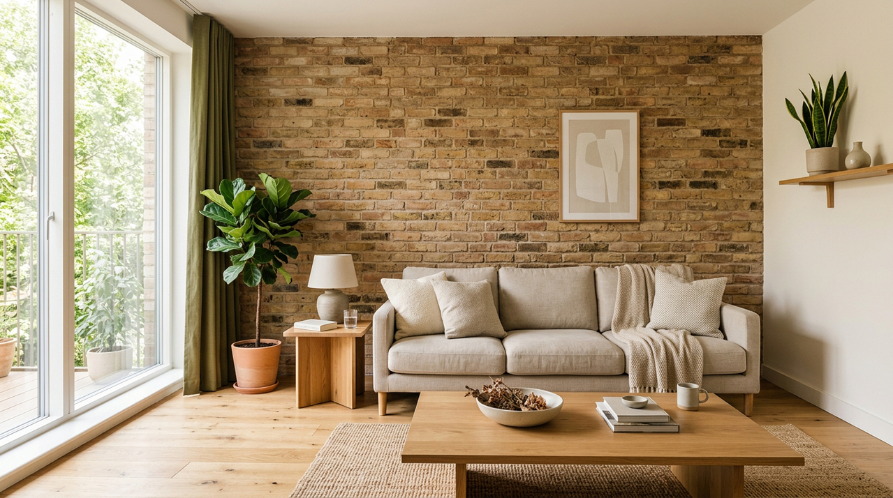Parede rústica com tijolinho pode valorizar o ambiente sem pesar na decoração da casa