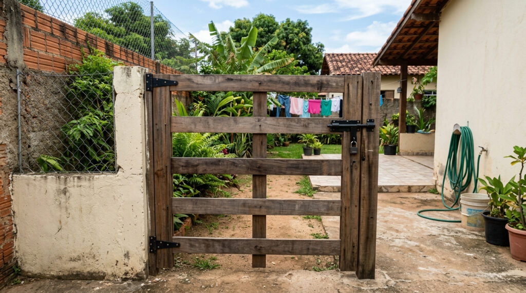 Como fazer um portão simples para quintal usando madeira ou metal leve sem gastar muito
