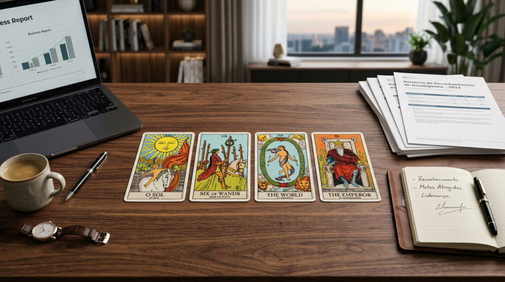 4 cartas do tarot que costumam indicar reconhecimento profissional e valorização do seu trabalho
