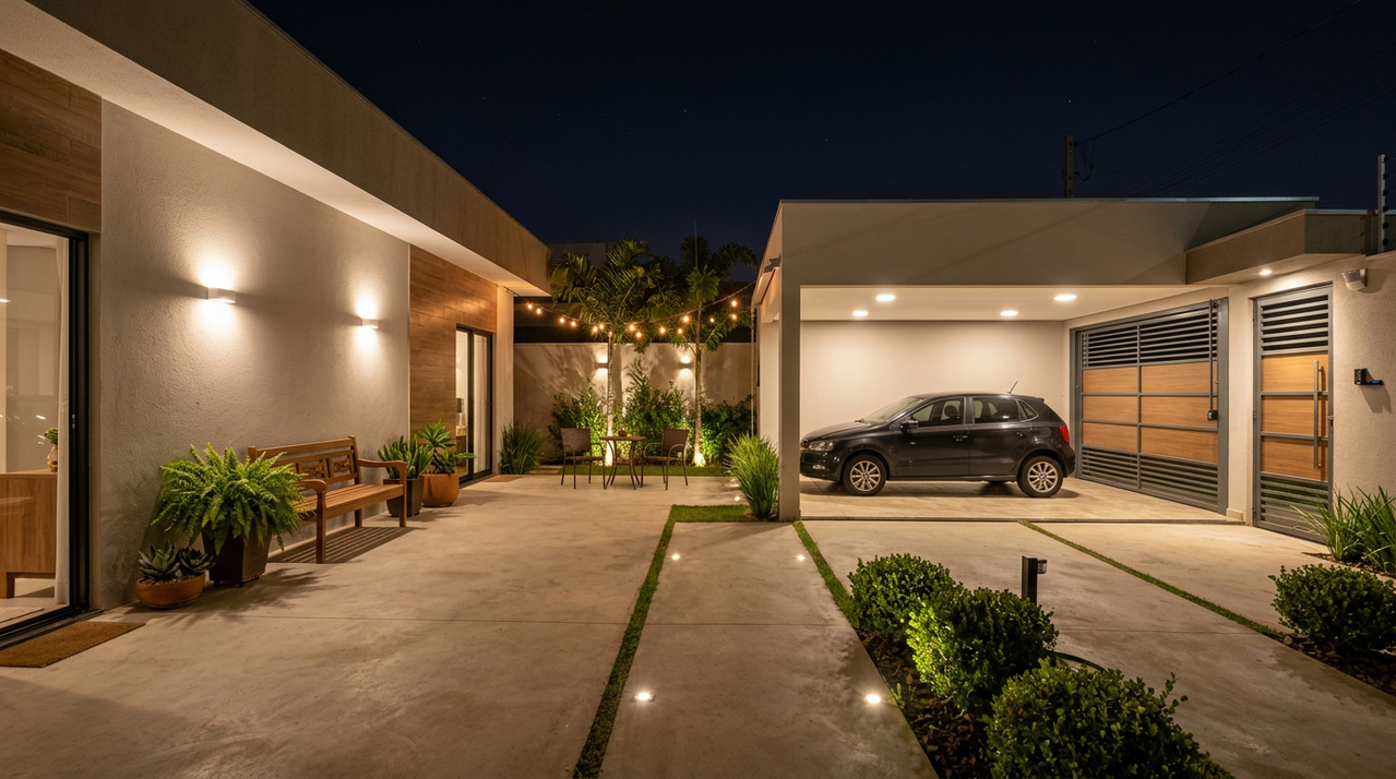 Como fazer iluminação externa simples e deixar quintal, varanda e garagem mais seguros à noite