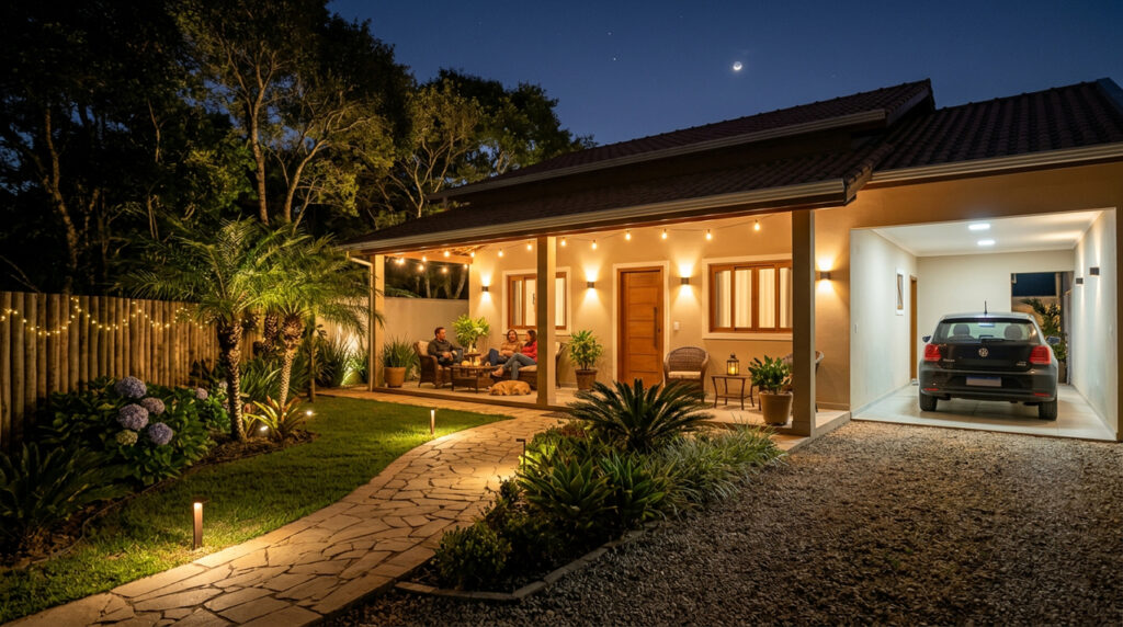 Como fazer iluminação externa simples e deixar quintal, varanda e garagem mais seguros à noite