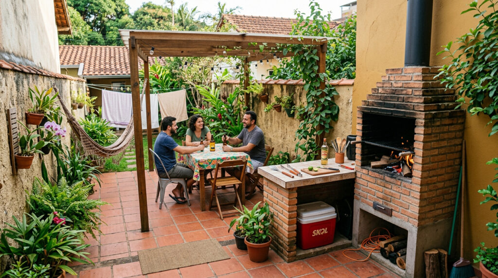 Como montar uma área de churrasqueira simples no quintal sem fazer uma obra grande demais