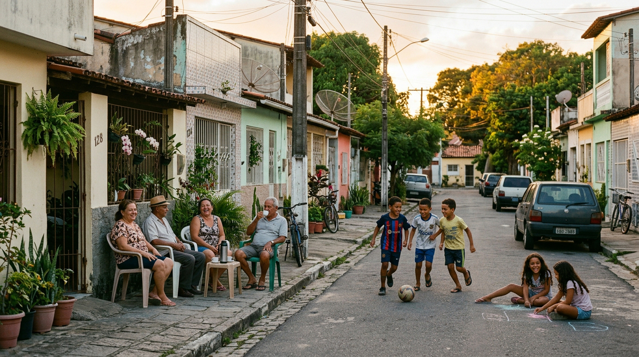 Parar para conversar era um costume simples que tornava a rotina mais leve e acolhedora
