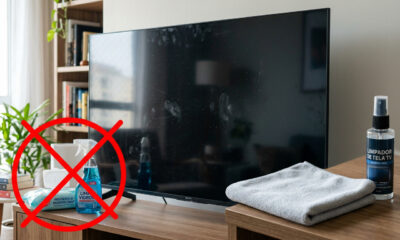 Nem lenços umedecidos, nem spray: a maneira correta de limpar a tela da TV sem arranhar