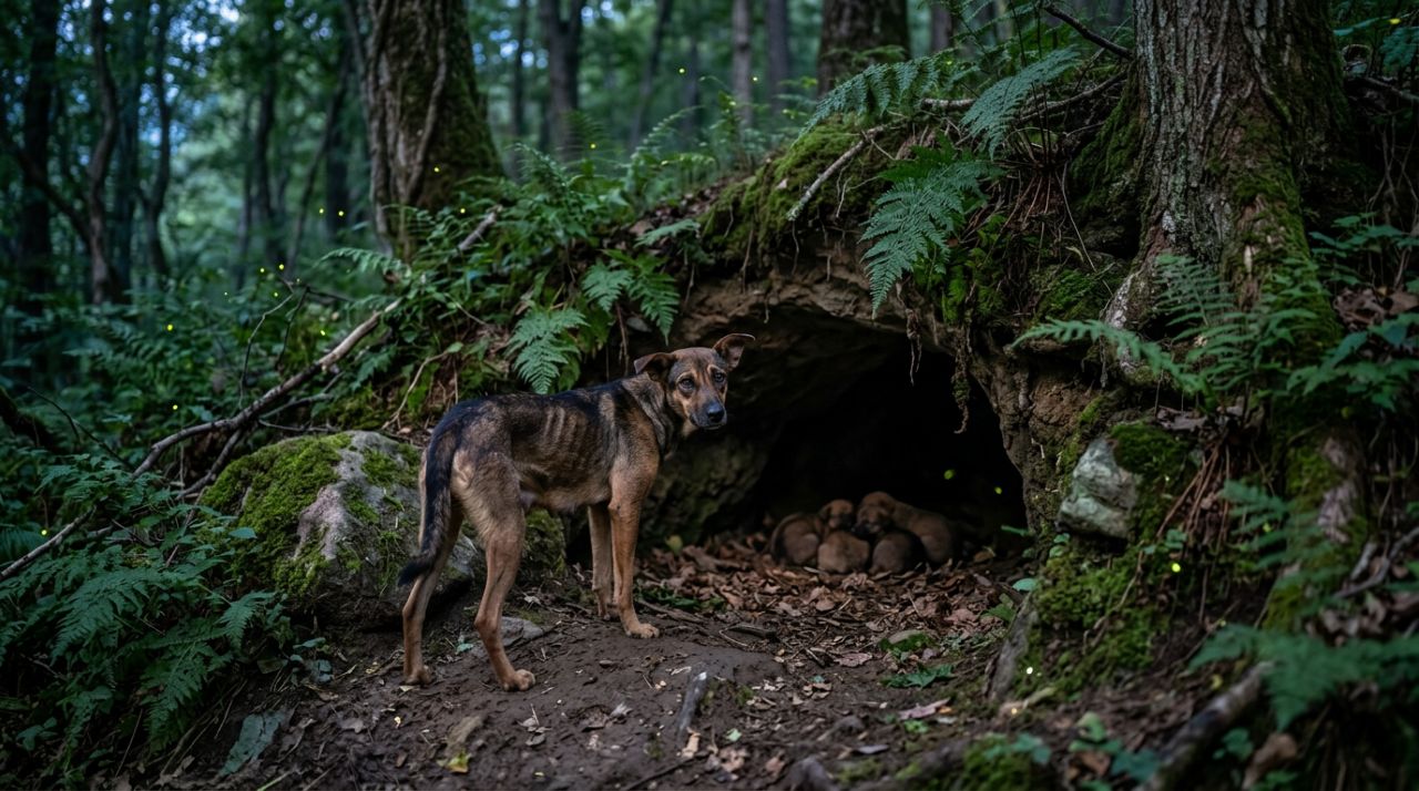 Cadela Guia Socorrista Até Uma Caverna Escondida Para Salvar Seus Filhotes