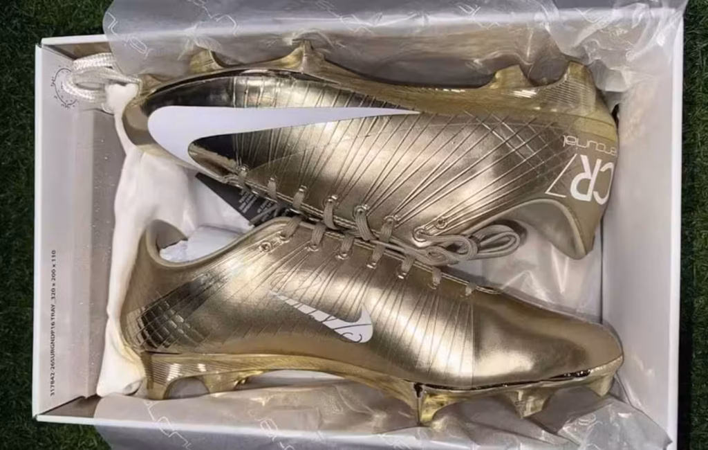 Vaza a nova chuteira dourada de Cristiano Ronaldo para a Copa do Mundo que homenageia sua carreira