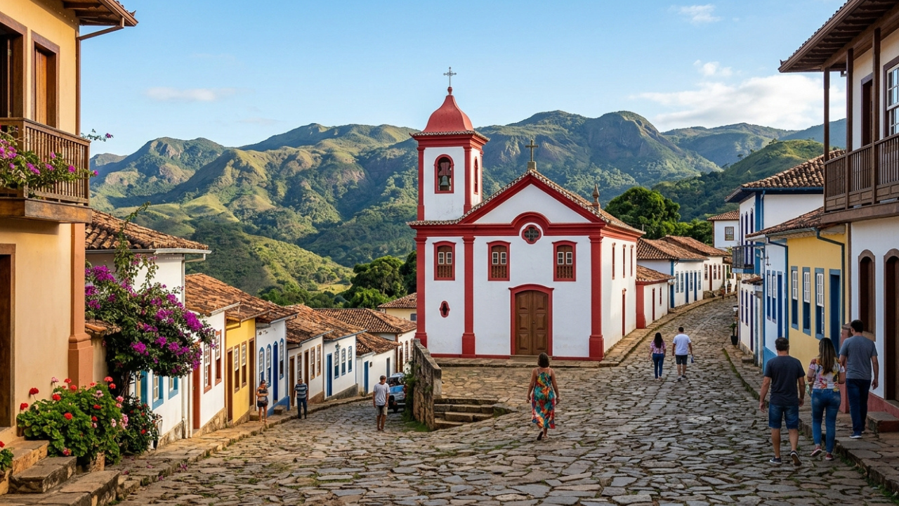 Um pequeno vilarejo nas montanhas a 1.300 metros com vida boa e sossegada chama atenção pela beleza colonial