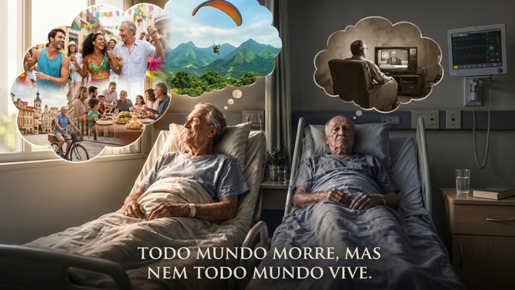O fim chega para os dois, o meio é escolha. Aproveite a vida!