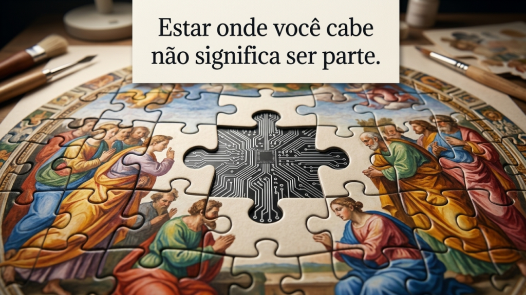 Um lembrete duro para quem se sente sozinho em ambientes onde parece pertencer.