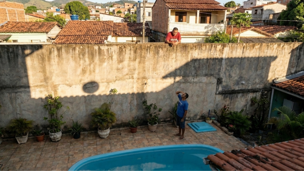 Vizinho constrói paredão de 4 metros para tapar piscina por vingança de festa até as 23h, perde ação por abuso de direito e paga R$ 1.200 por dia de atraso