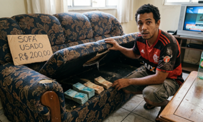 Cliente acha R$ 85 mil em notas dentro de sofá usado de R$ 200, devolve ao dono de 89 anos e ganha recompensa legal de R$ 4.250