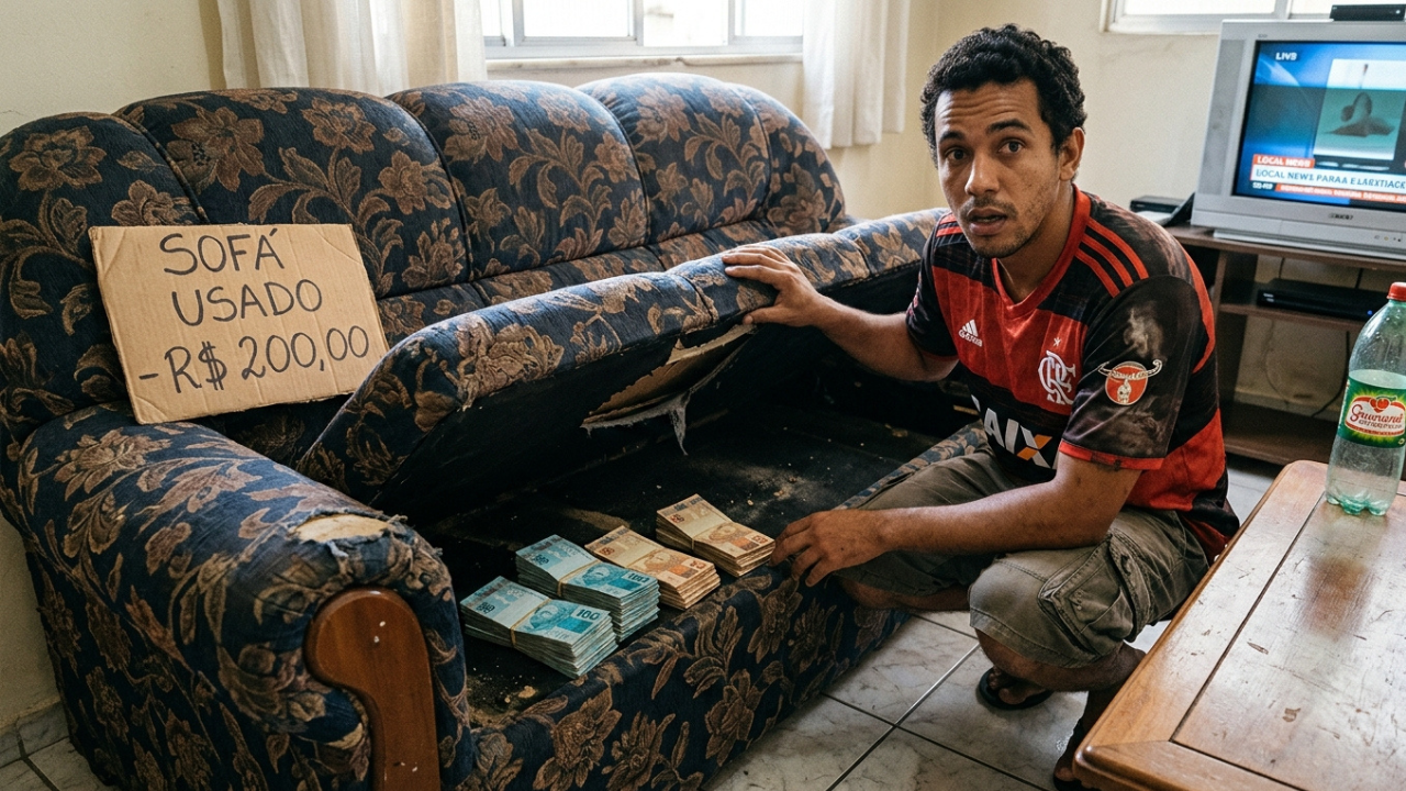 Cliente acha R$ 85 mil em notas dentro de sofá usado de R$ 200, devolve ao dono de 89 anos e ganha recompensa legal de R$ 4.250