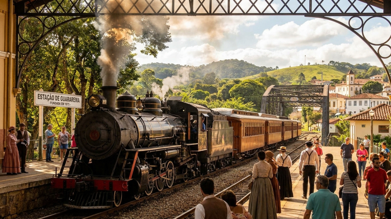 A cidade paulista fundada em 1875 que preserva a maior locomotiva a vapor em operação no Brasil