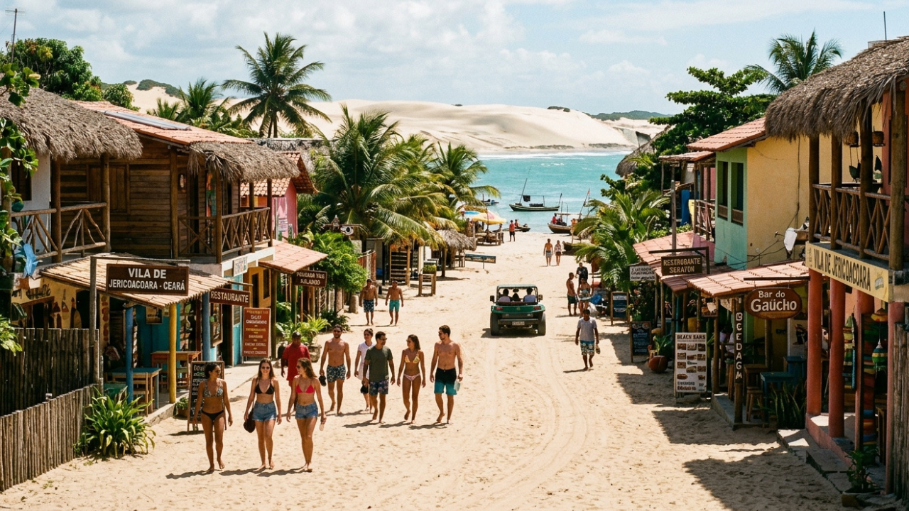 Uma pequena vila sem asfalto no Nordeste foi eleita uma das mais bonitas do mundo, proíbe a entrada de carros e a a rede elétrica foi escondida debaixo da areia