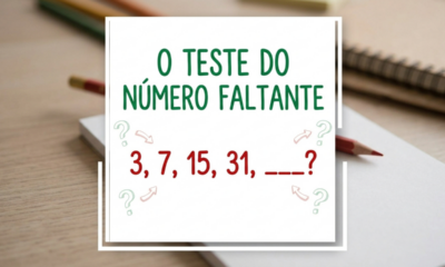 O teste do número que falta: 3, 7, 15, 31, _ ? Faz 90% errar antes de ver o padrão