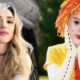 Montagem de Isabelle Drummond: à esquerda, mulher loira; à direita, atriz como boneca Emília
