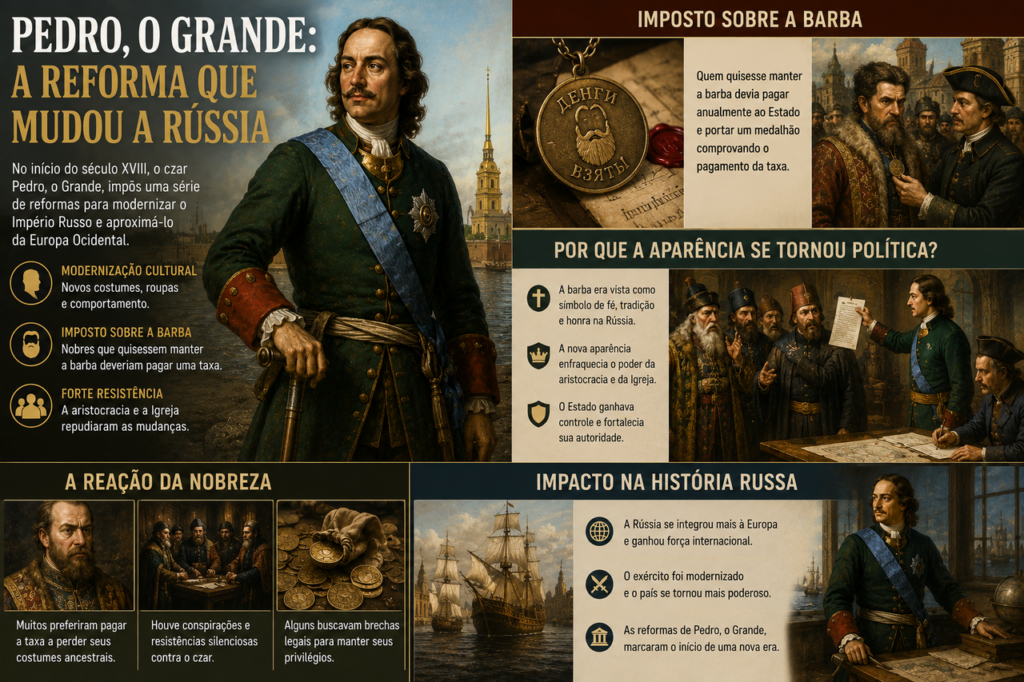 Por que a Rússia proibiu as barbas entre os nobres: a ordem de Pedro, o Grande, buscava transformar a identidade do país