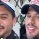 Zé Felipe, de boné, em close-up, sorrindo e falando em dois momentos distintos.