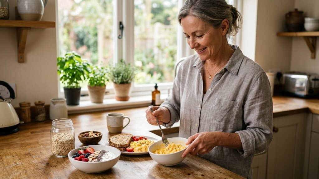 Nem jejum prolongado nem receita milagrosa: depois dos 40, um café da manhã rico em proteínas pode ajudar a cuidar do metabolismo e da massa muscular