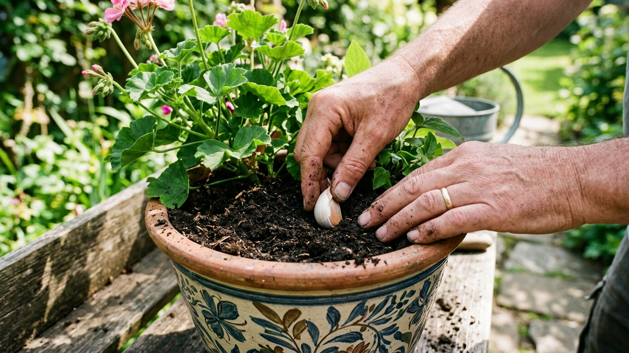 Enterrar um dente de alho no vaso da sua planta ajuda a afastar pragas de forma permanente: o truque simples que age como um repelente sistêmico