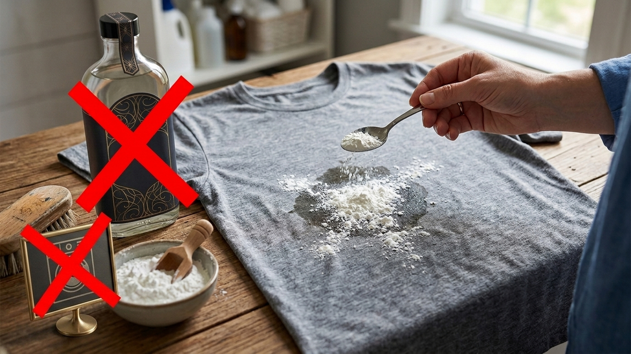 Sem tira-manchas caros, nem lavanderia: a melhor forma de remover marcas de óleo recentes da roupa usando apenas amido de milho