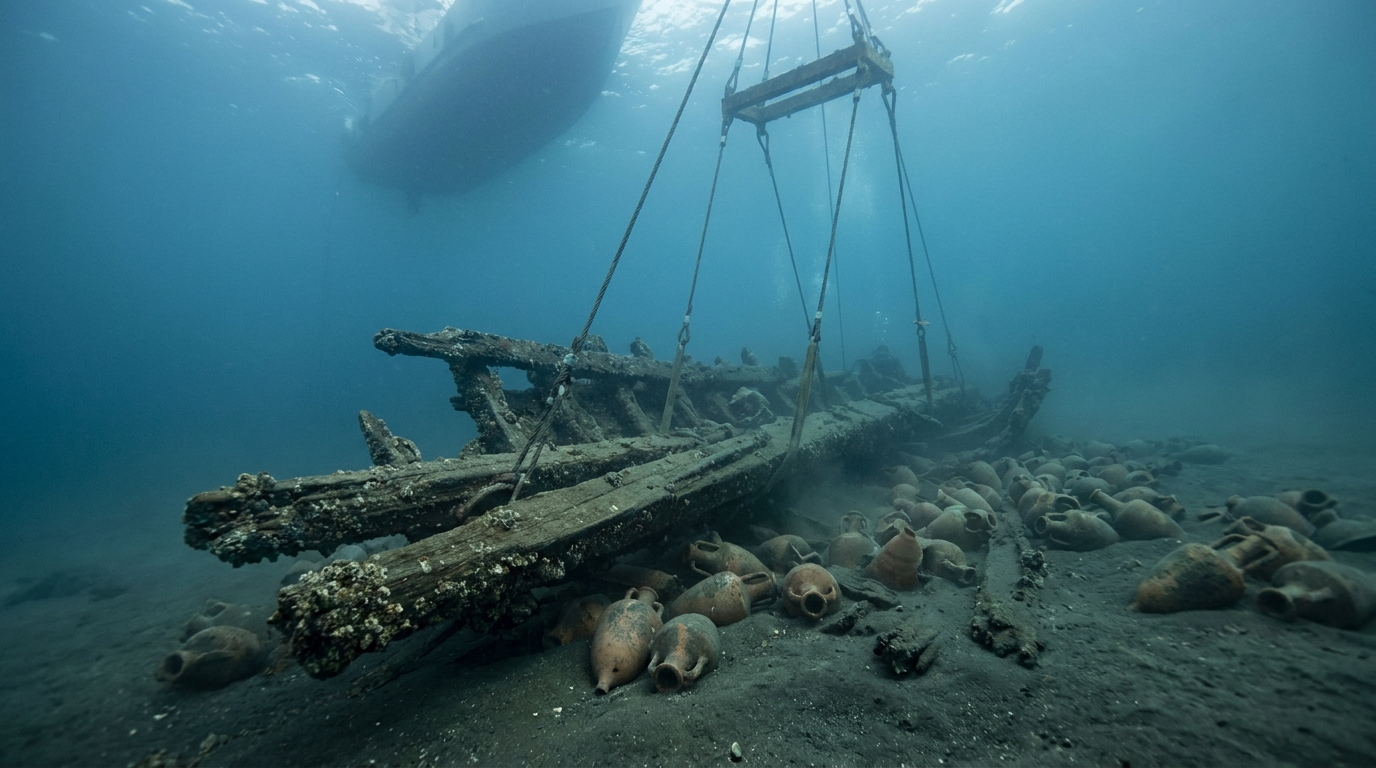 Espanha recupera navio romano submerso há 1.700 anos e arqueólogos encontram detalhes que atravessaram os séculos