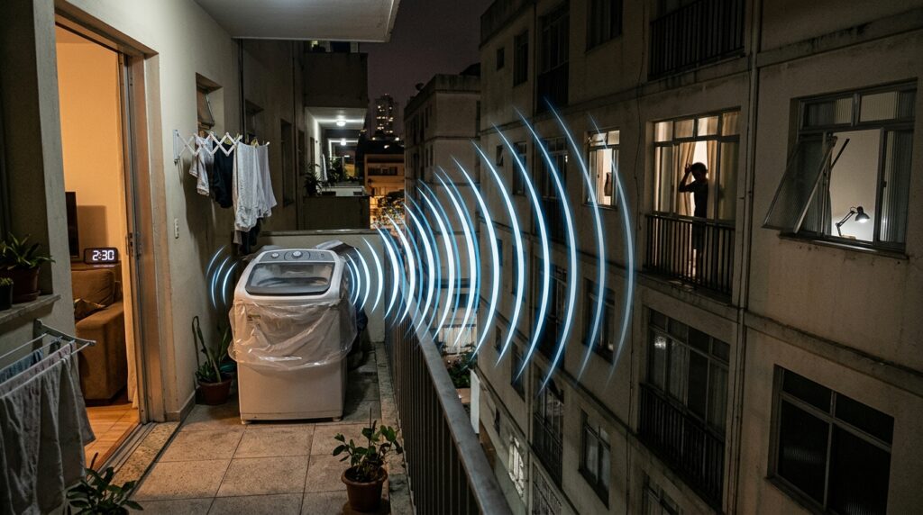 Morador coloca máquina de lavar roupas na varanda do seu apartamento e é multado em mais de R$ 15 mil reais