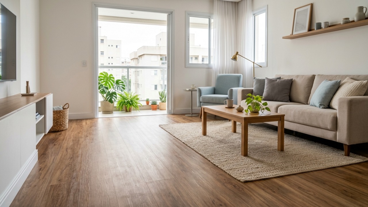 Nem laminado, nem madeira natural: o novo queridinho piso das reformas parece madeira, é resistente à água e ainda ajuda a reduzir o barulho dentro de casa
