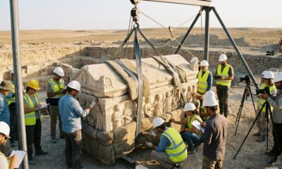 Sarcófago romano de 5 toneladas é encontrado intacto após permanecer selado por mais de 1.500 anos sob uma antiga cidade