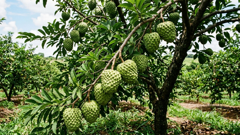 Essa fruta exótica parece uma pinha gigante por fora mas por dentro esconde uma polpa cremosa com sabor idêntico ao de um iogurte de graviola