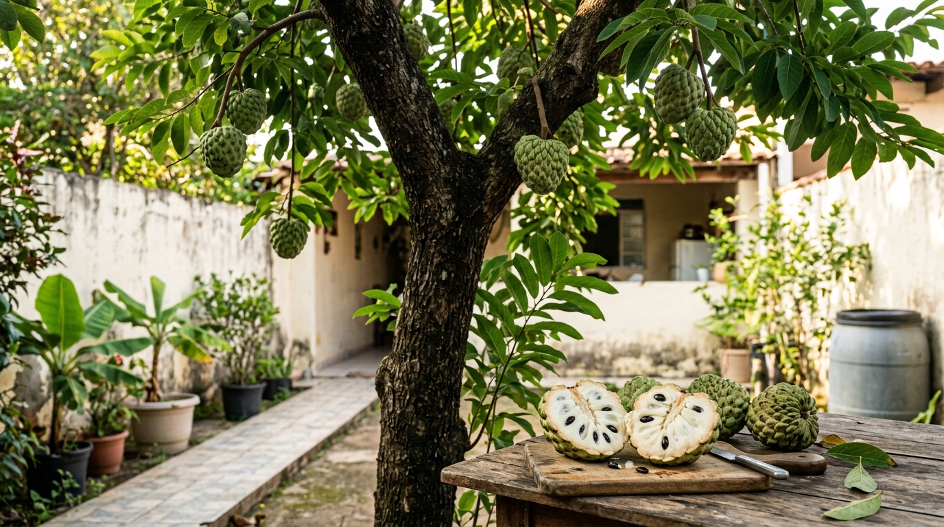 Essa fruta tropical tem gosto de banana e abacaxi, polpa cremosa e aroma doce que chama atenção