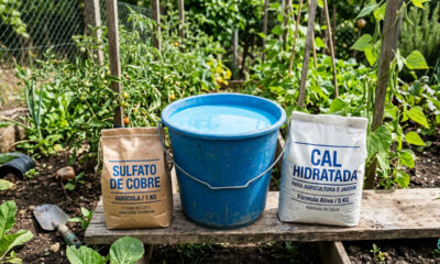 Mistura de sulfato de cobre com cal hidratada: para que serve a famosa calda bordalesa e como usar esse fungicida azul no jardim