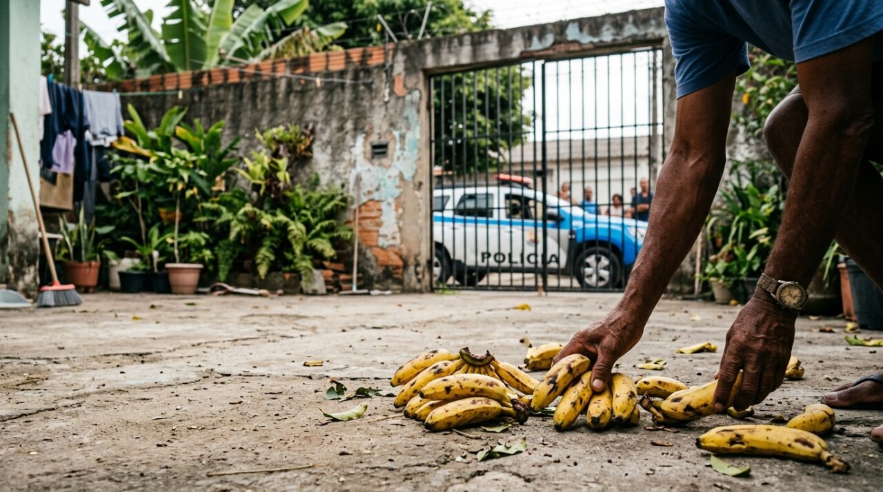 Vizinho pega bananas que caíram no próprio quintal e a polícia precisou ser chamada para resolver o caso