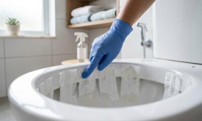 Coloque folhas de papel higiênico sob a borda do vaso e deixe agir: o truque que amolece a sujeira sem esfregar