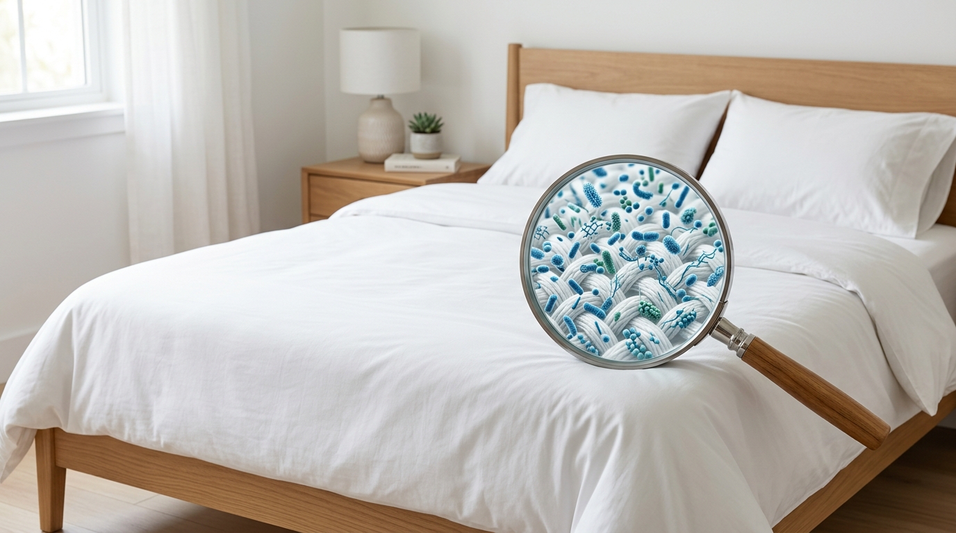Você não precisa lavar a roupa de cama toda semana. 5 milhões de bactérias em 7 noites definem o intervalo ideal