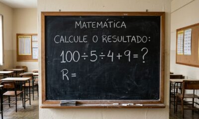 A equação 100 ÷ 5 ÷ 4 + 9 tem uma resposta certa, e a maioria das pessoas erra logo no primeiro passo