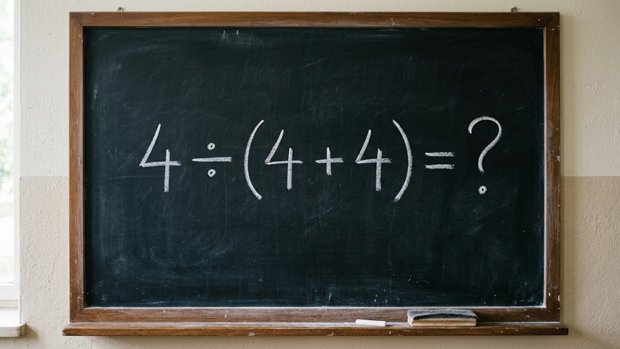 Você consegue resolver 4 ÷ (4 + 4) em quantos segundos sem cair na pegadinha?