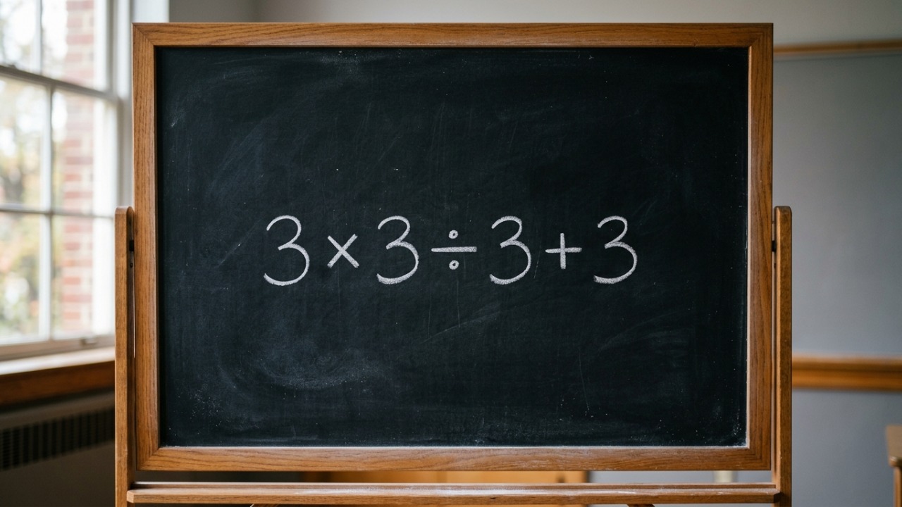 Somente quem presta atenção aos detalhes consegue resolver 3 x 3 ÷ 3 + 3 de primeira