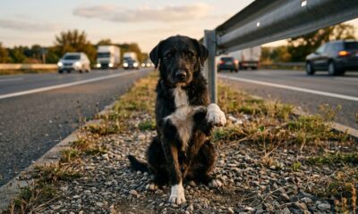 Cachorro abandonado tenta chamar a atenção de um casal com um gesto comovente