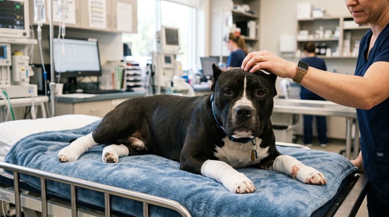 Cachorro sofre uma forte descarga elétrica após o resgate, mas continua cheio de amor