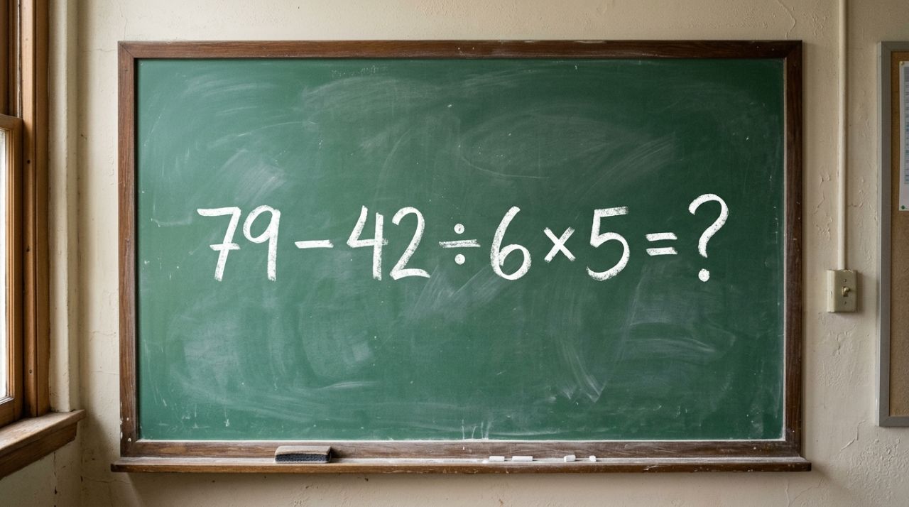 Sem calculadora: você consegue resolver 79 – 42 ÷ 6 × 5 corretamente?