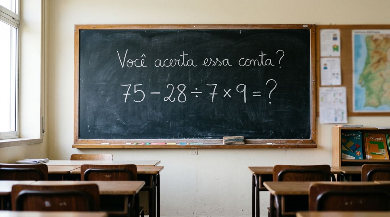 Resolva 75 – 28 ÷ 7 × 9 sem calculadora e veja se sua memória escolar ainda está afiada