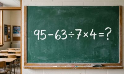 Você tem 30 segundos para descobrir o resultado de 95 – 63 ÷ 7 × 4