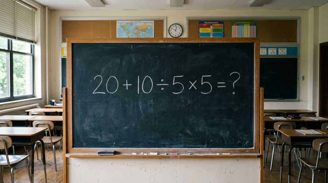 O cálculo 20 + 10 ÷ 5 × 5 parece fácil, mas poucos acertam de primeira