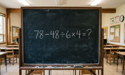 A expressão 78 – 48 ÷ 6 × 4 parece fácil, mas muita gente erra. Você consegue encontrar a resposta certa sem usar a calculadora?