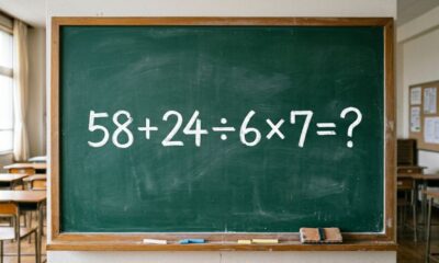 Desafio rápido: resolva 58 + 24 ÷ 6 × 7 antes que os 30 segundos acabem